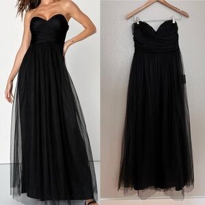 NWOT Regal Behavior Black Tulle Strapless Maxi Dress